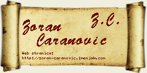 Zoran Caranović vizit kartica